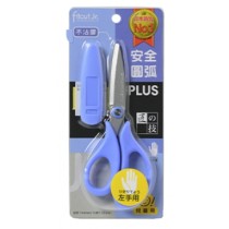 PLUS 普樂士 兒童剪刀 (不沾膠附蓋) /支 藍 SC-145CL