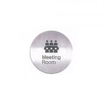 美國迪多 deflect-o 高質感鋁質標示貼牌-Meeting Room 直徑8.3cm / 個 612810C