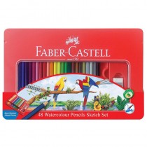 FABER-CASTELL 輝柏 水性 彩色鉛筆 水彩色鉛筆 附水彩筆 鐵盒 48色 /盒 115939