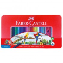 FABER-CASTELL 輝柏 水性 彩色鉛筆 水彩色鉛筆 附水彩筆 鐵盒 60色 /盒 115965